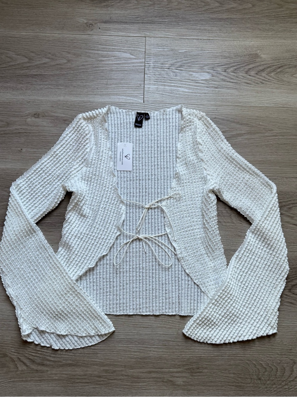 Bell Sleeve Tie Front Top